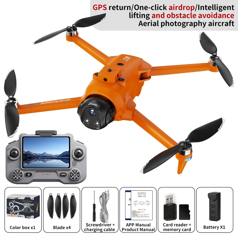 New Quality AE20 Drone GPS One Click Airdrop Brushless Motor Screen Lifting Obstacle Avoidance Intelligent Positioning Aircraft