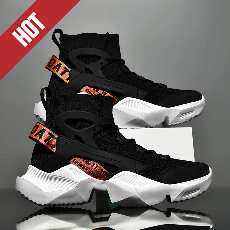Running Shoes Casual High Top Men Sports Tenis Ankle Boots Breathable Lightweight Men Comfortable Athletic Nonskid Sock Sneakers