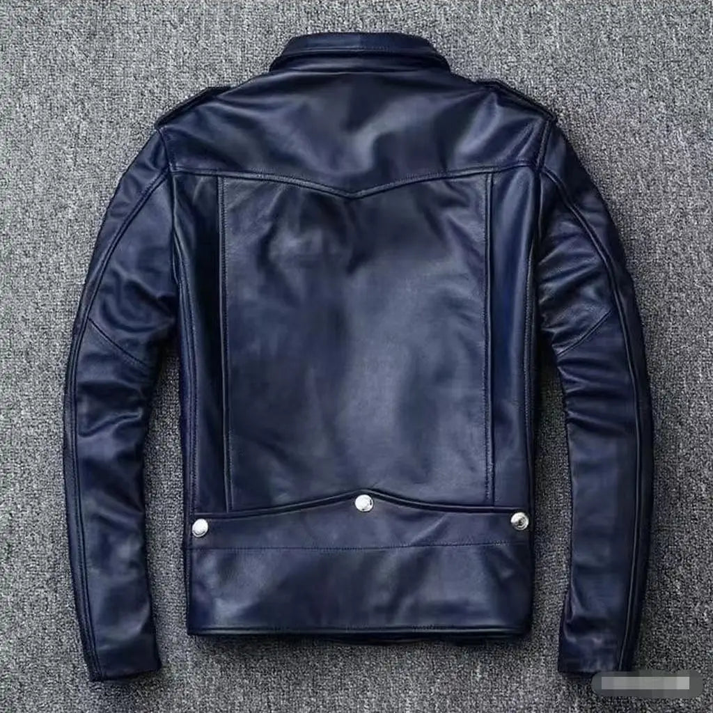 2026 Men's Lapel Oblique Zipper PU Locomotive Leather Jacket, Autumn, New Casual Versatile Slim Fit, Leather Jacket