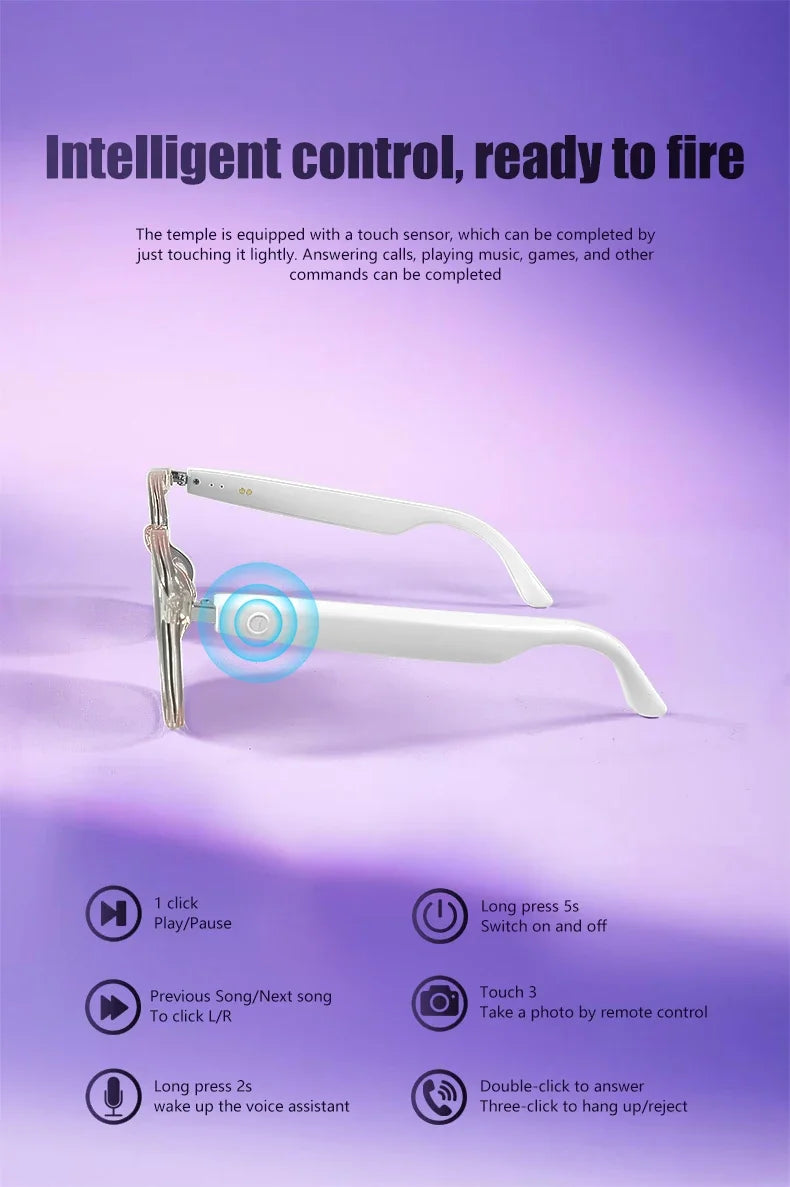 GS03 Upgrade Smart Glasses With Camera Video Recording AI Photo Recognition Bluetooth Call Translation Voice Assistant Glasses