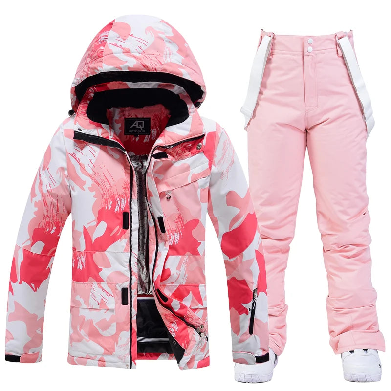 Ski Suit Women Winter Warm Waterproof Outdoor Sports Snow Jackets and Pants Hot Ski Equipment Snowboard Down Jacket Female Brand