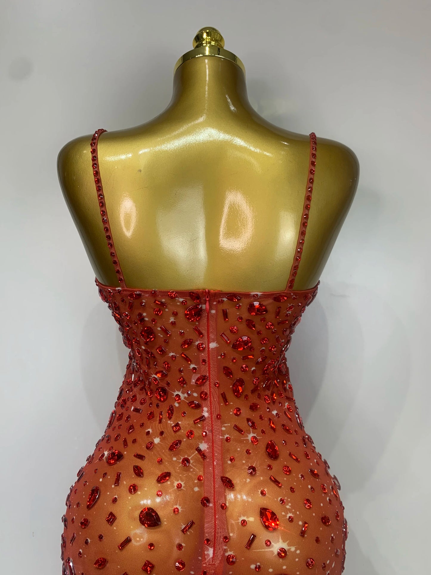 Luxury Rhinestones Sexy Mesh See Through Bodycon Dress Women Birthday Evening Cocktail party Gown Red Carpet Club Stage Outfit