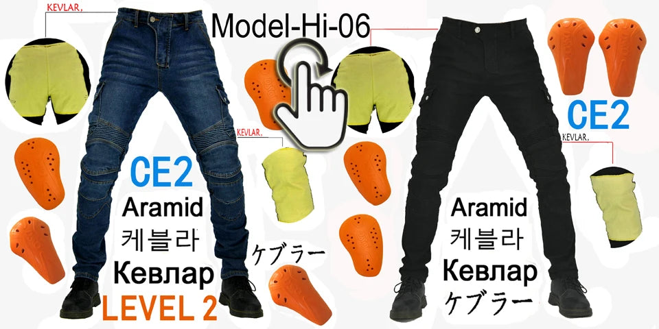 Men Summer Motorcycle Jeans Blue Mesh Protective Riding Pants Black Motocross Gear Motorbike Trousers
