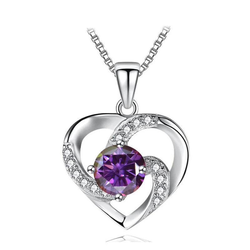 JoyceJelly 1CT Pass Tested Moissanite Heart Necklace for Women S925 Silver Gold Silver Color Diamond Pendant Birthday Party Gift