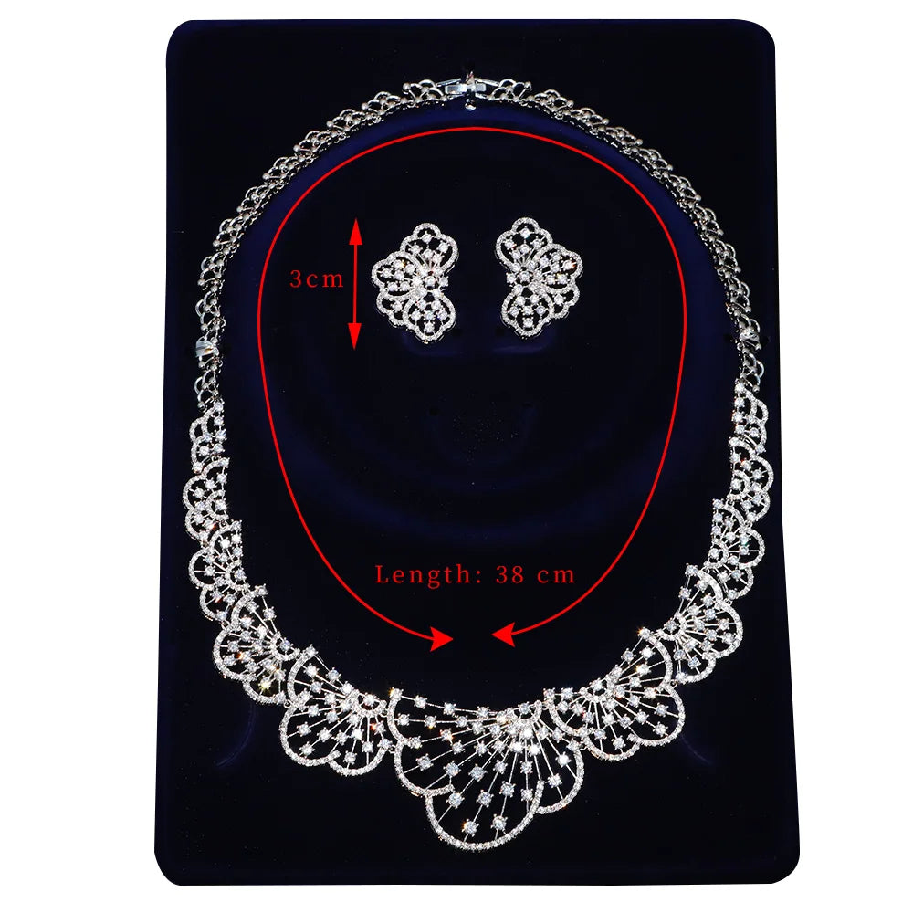 EIRALEE Luxury Crystal Jewelry Set Cubic Zirconia for Women Wedding Engagement Party Accessory Suitable for Dudai Africa Middle