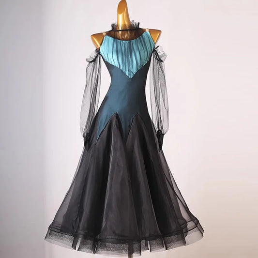 Sports Dance Suit Competition Ballroom Dress Girls Outfit Long Sleeve Adult Costume Waltz Modern Clothing Evening Stage Costumes