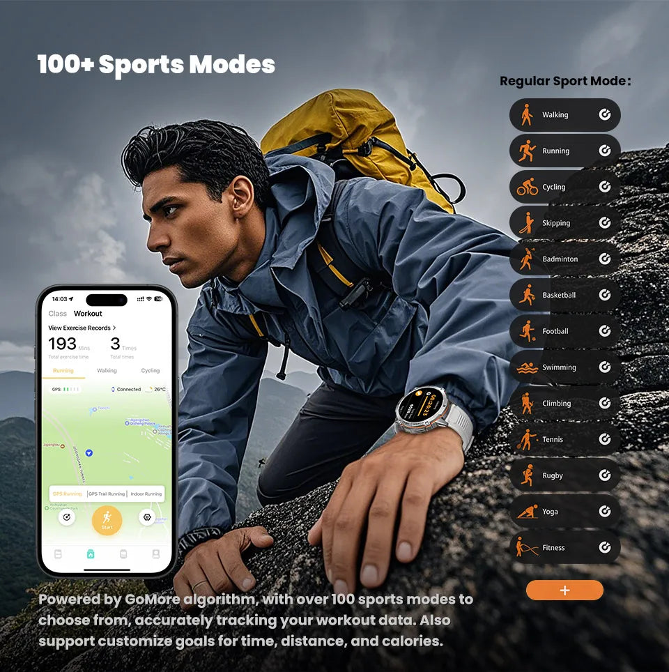 New TANK X3 1000mAh Large Battery Durable Adult Smart Watch GPS Compass Altimeter 5ATM Waterproof BT Call Sports Smartwatch Men