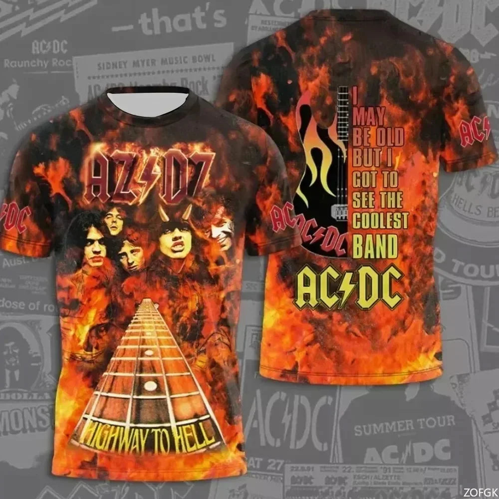 2025 Rock Band T-shirt 3D Printed Quick Drying Sports Breathable Men's Round Neck T-shirt