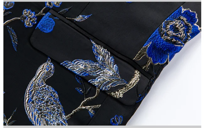 New Men Fashion Trend Wedding Party Jacquard Suit Jacket Single-breasted Slim Blazer Singer Host Stage Performance Dress Coats