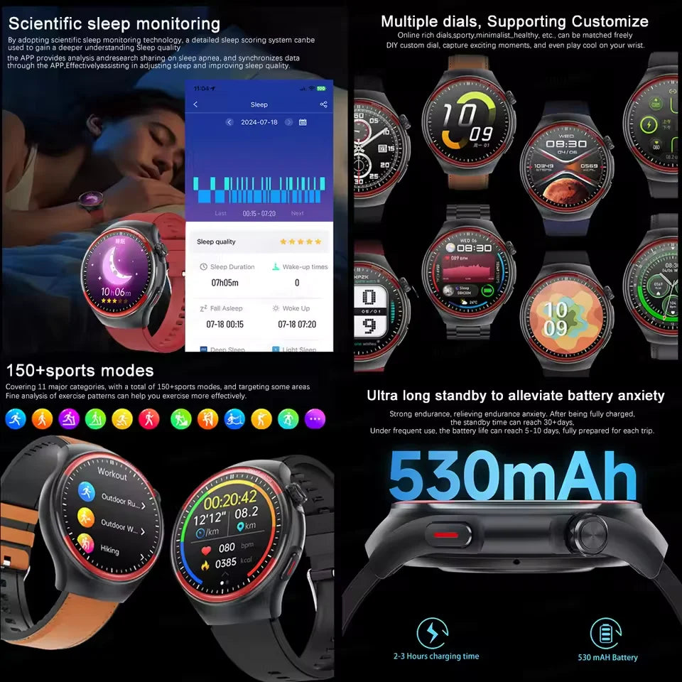 2025 New Nursing Health laser Cure Blood pressure Smart Watch Men Heart rate Pulse Sleep Bluetooth call Body Monitor Smartwatch