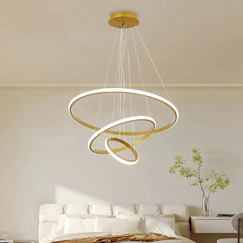 Nordic Simple Circles Pendant Lamp Chandelier LED 3 Rings lights for Dining Bar Living Room Chandelier Loft home decoration