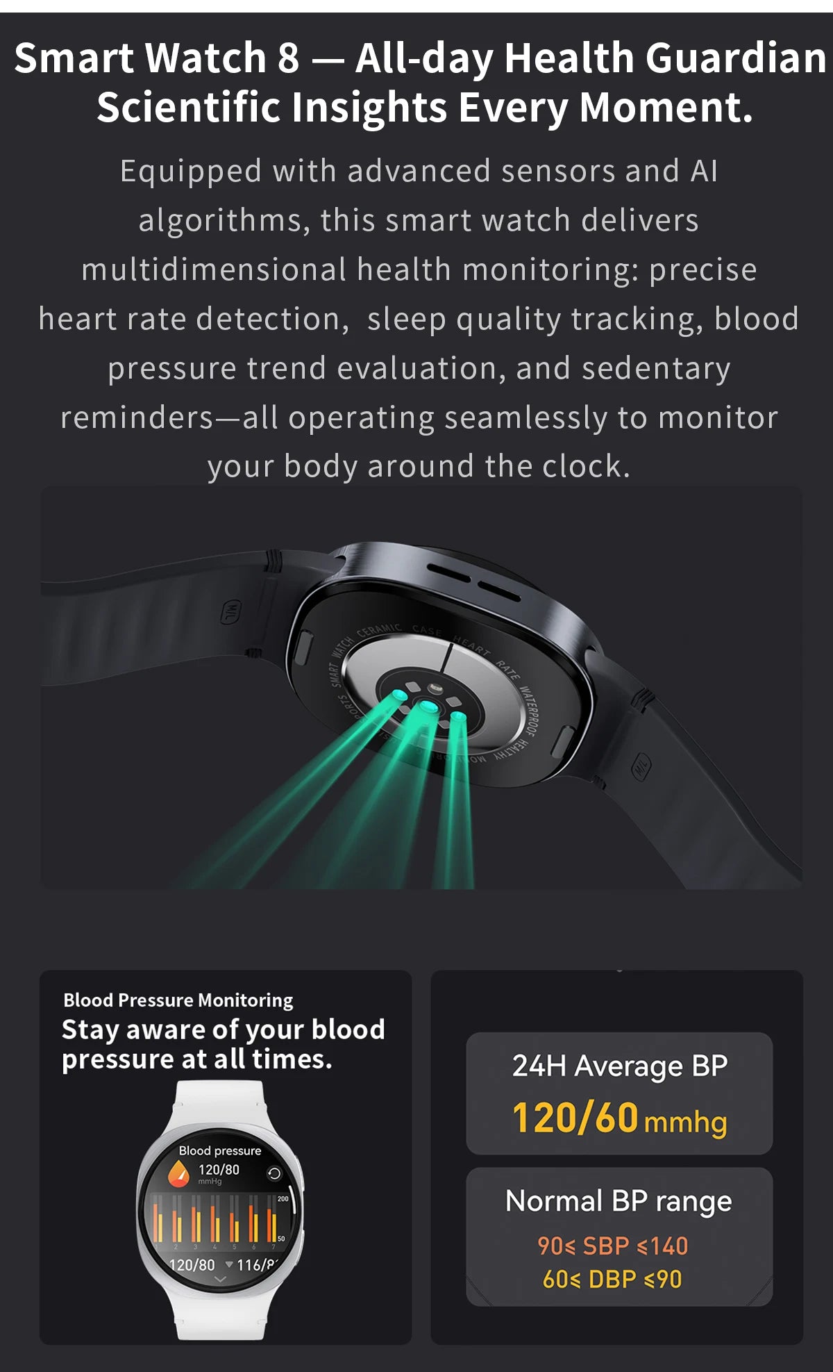 New Original Smart Watch 8 Men GPS Track NFC Bluetooth Call 40mm AMOLED Fitness Sport Tracker Health Smartwatch For Android Ios