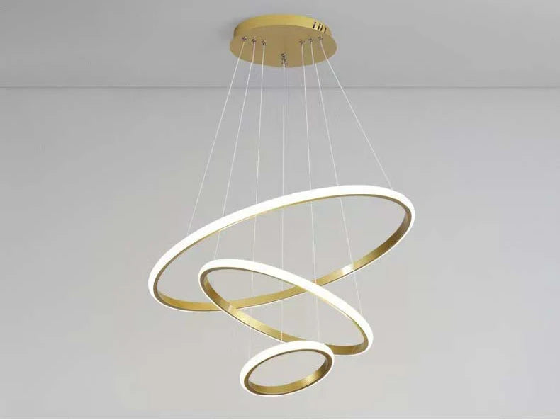 Nordic Simple Circles Pendant Lamp Chandelier LED 3 Rings lights for Dining Bar Living Room Chandelier Loft home decoration