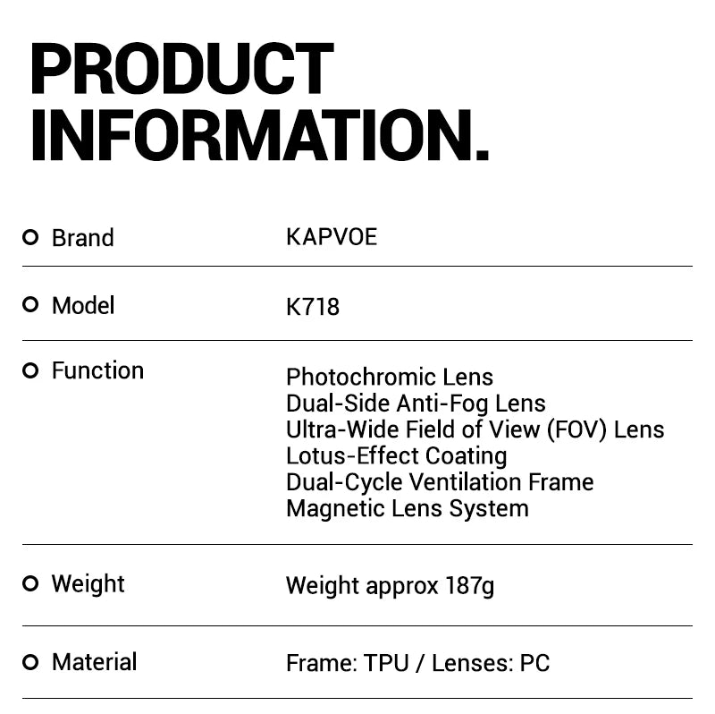 KAPVOE Ski goggles Anti-fog Skiing goggles Photochromic Outdoor Sports Magnetic Glasses Winter Snowboard Snowmobile Equipment