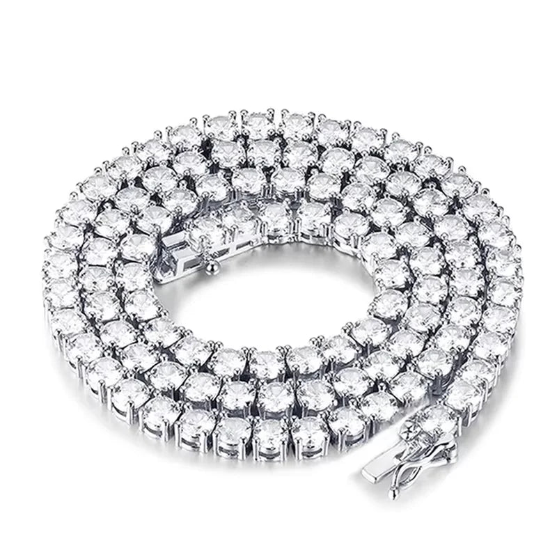 KNOBSPIN GRA Certified Moissanite Tennis Necklace 2/3/4/5/6.5mm Solid 925 Sterling Silver Diamond Tennis Necklaces for Women Man