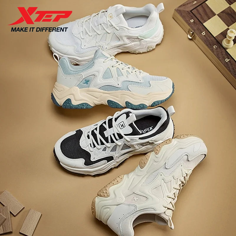 Xtep Youmu Women's Casual Shoes 2025 Summer Lightweight Breathable Thick-soled All-matched Retro Leisure Shoes 875218320009