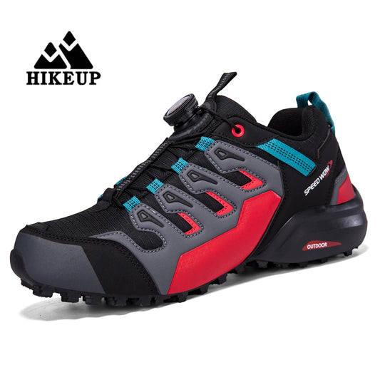 HIKEUP Men's Hiking Shoes Suede Leather Outdoor Shoes Wear-resistant Men Trekking Walking Hunting Tactical Sneakers