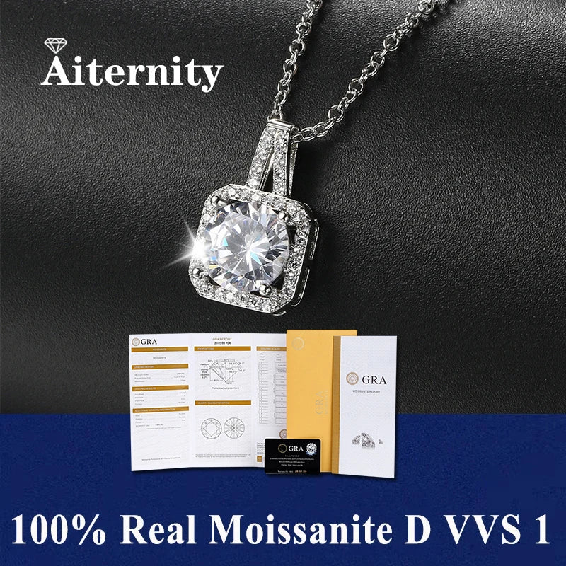 S925 Soild Sterling Sliver VVS1 D Color Moissanite Necklace  Chain With Certificate Fine Jewelry for Woman Jewelry