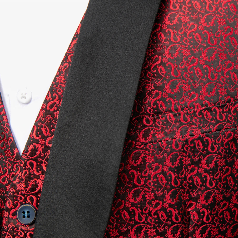 Fashion Men Luxury Wedding Suit Gold / Black / Burgundy / White Classic Homme Jacquard Tuxedo Dress Sets