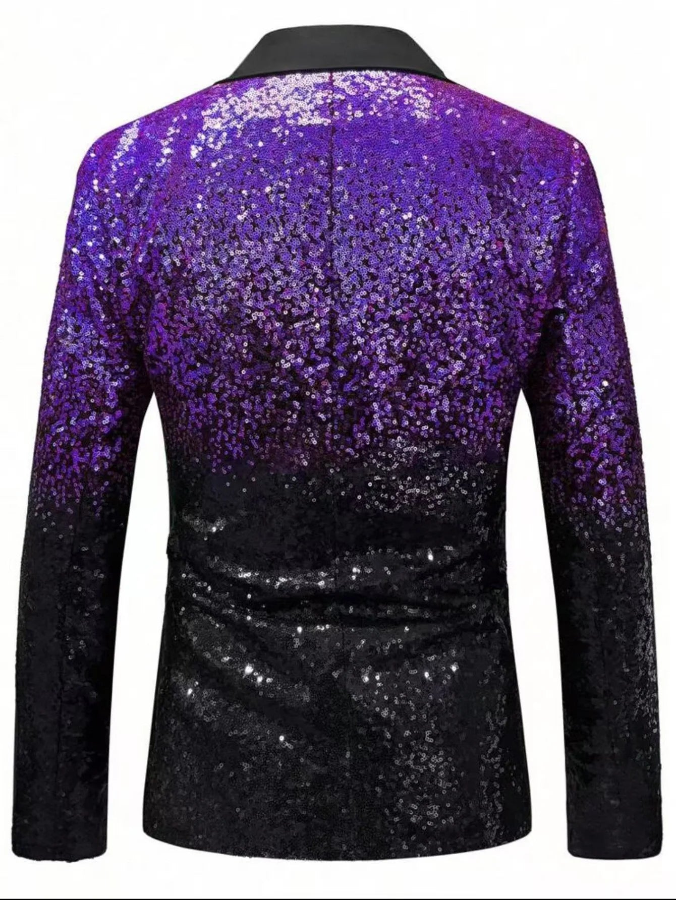 New men's Slim fashion big size sequins gradient color suit single-button jacket multi-color optional S-XXL size