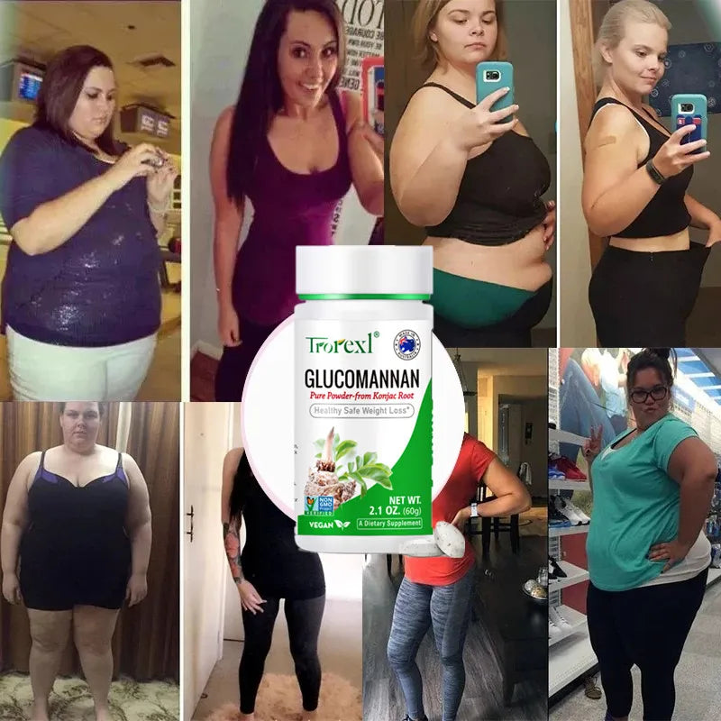 100 tablets, Trorexl Supplements, Glucomannan (Amorphophallus konjac) Pure Powder, Supports Healthy Weight Loss