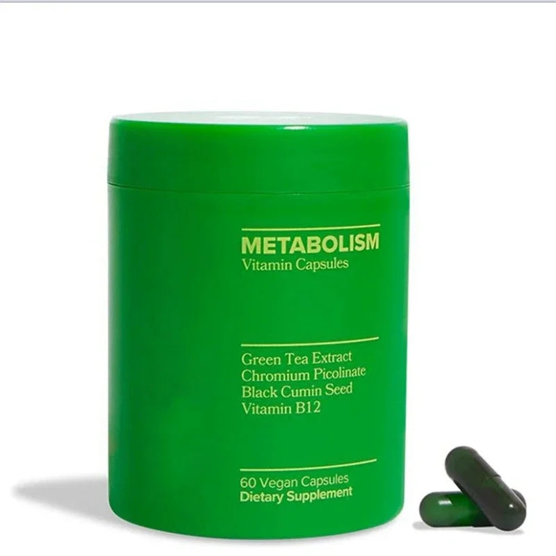 Green Tea Supplement Curb Cravings Vegan Capsules Vitamin B12 Antioxidant Metabolism Support Slimming Pills Fat Burning Detox