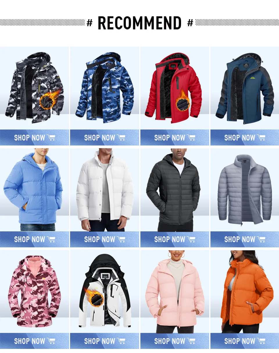 TACVASEN Winter Heavyweight Coats Mens Ski Snow Waterproof Jackets Fleece Warm Snowboard Hooded Jacket Parka Raincoats 9 Pockets