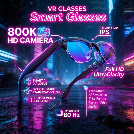 New 4K HD AI Smart Glasses 800w Pixel Multifunctional Camera Ultra Bluetooth Call Voice Assistant Music Player Smart Translation