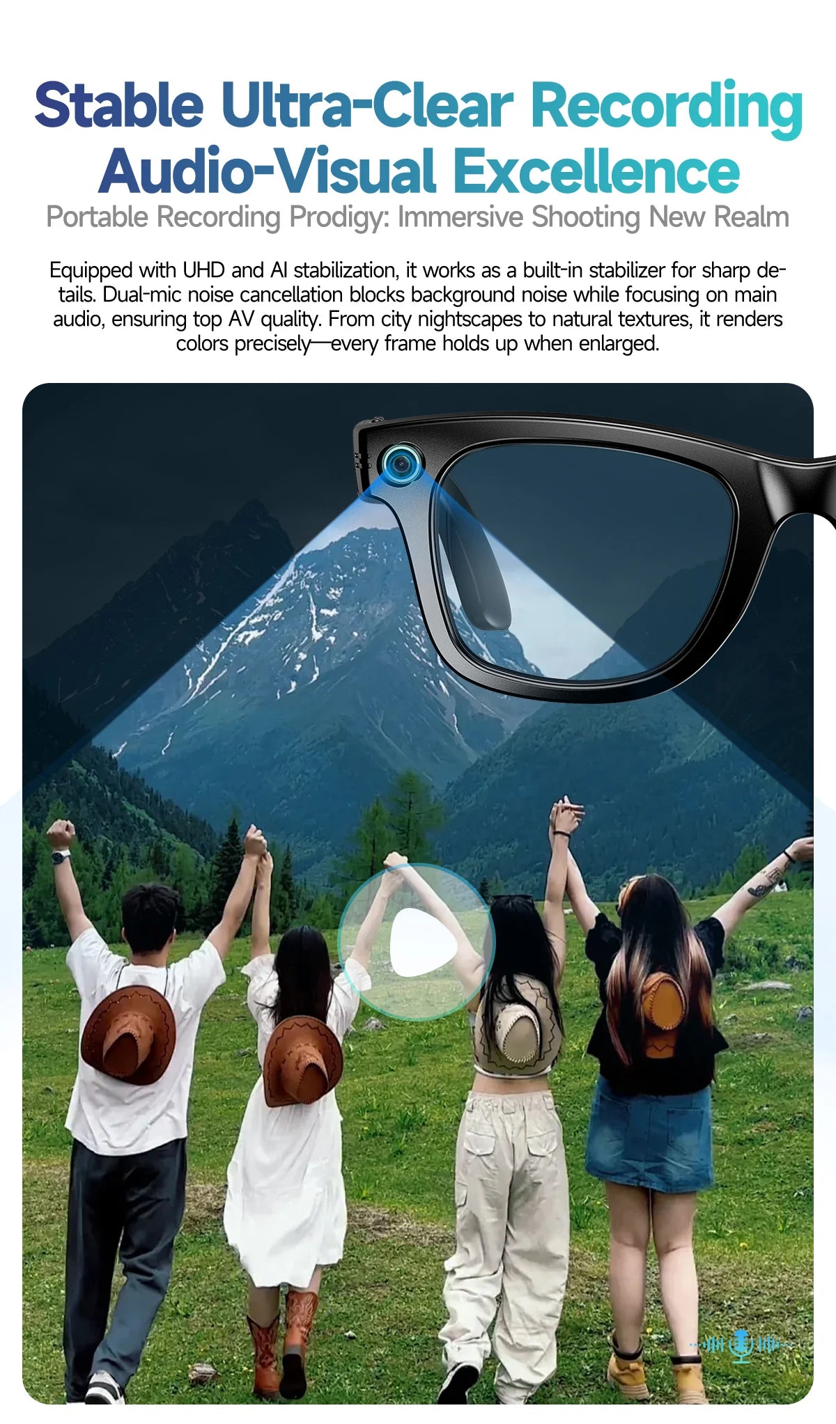 Tavyu Smart Glasses HD 8K Photochromic Lens Bluetooth Call WIFI Transmission Music Translate Video Recording Camera Glasses Men