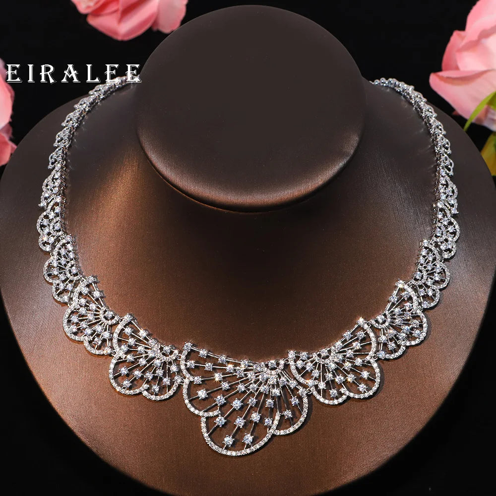 EIRALEE Luxury Crystal Jewelry Set Cubic Zirconia for Women Wedding Engagement Party Accessory Suitable for Dudai Africa Middle