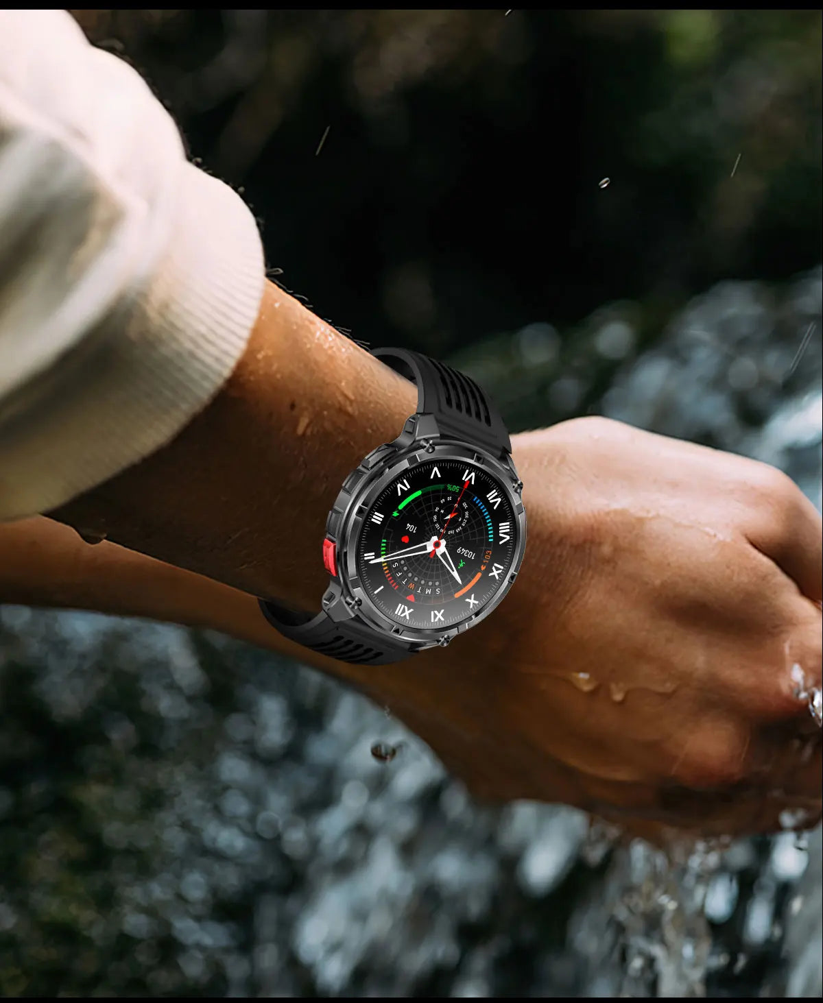 2026 New T-Rex3 Ultra 1100Mah Military Smart Watch Men 1.7"AMOLED GPS Path 5ATM Waterproof Compass LED Flashlight Smartwatch iOS
