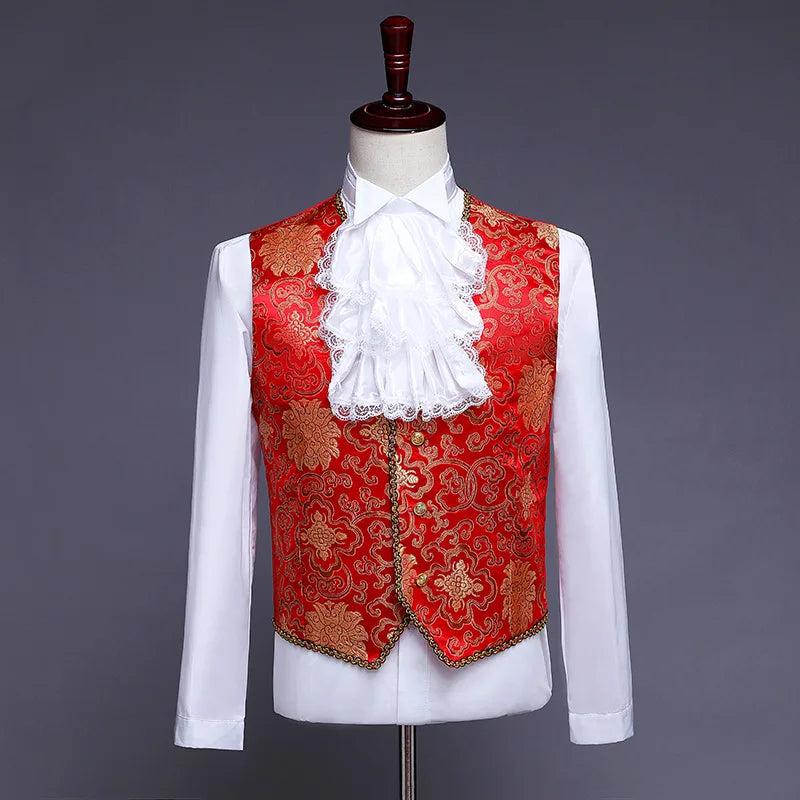 Palace Performance Dress Men Luxurious Jacquard Suits 2025 New Fashion Singer Pianist Stage Blazer Jacket and Pants with Vest