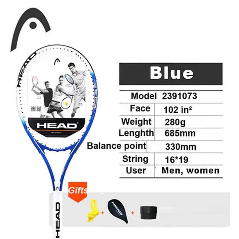 Original Head Tennis Racket Black Professional Tennis Racquet Carbon Tenis Padel With Bag Overgrip Dampener Raquete De Tenis 414