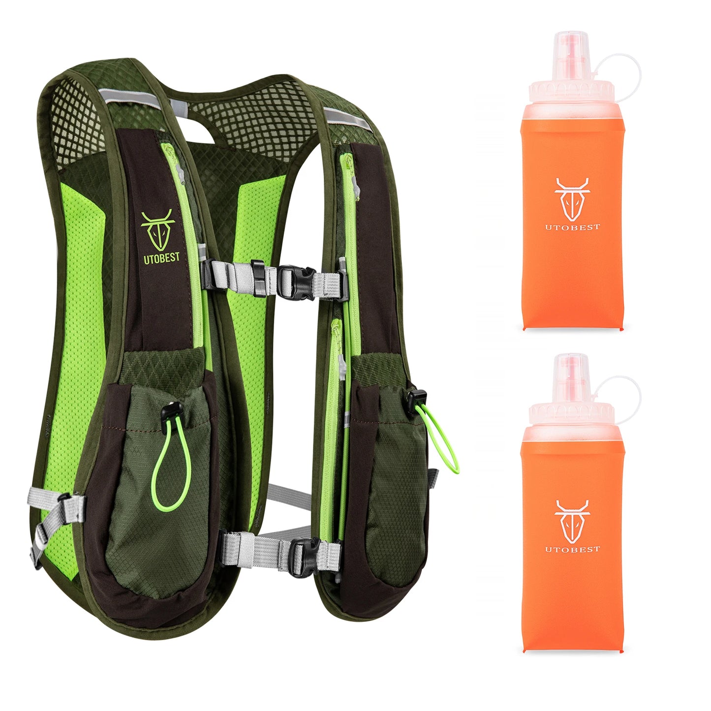UTOBEST Trail Running Backpack 5L Ultra Lightweight Hydration Vest Breathable Functional Pack for Marathon Cycling Hiking