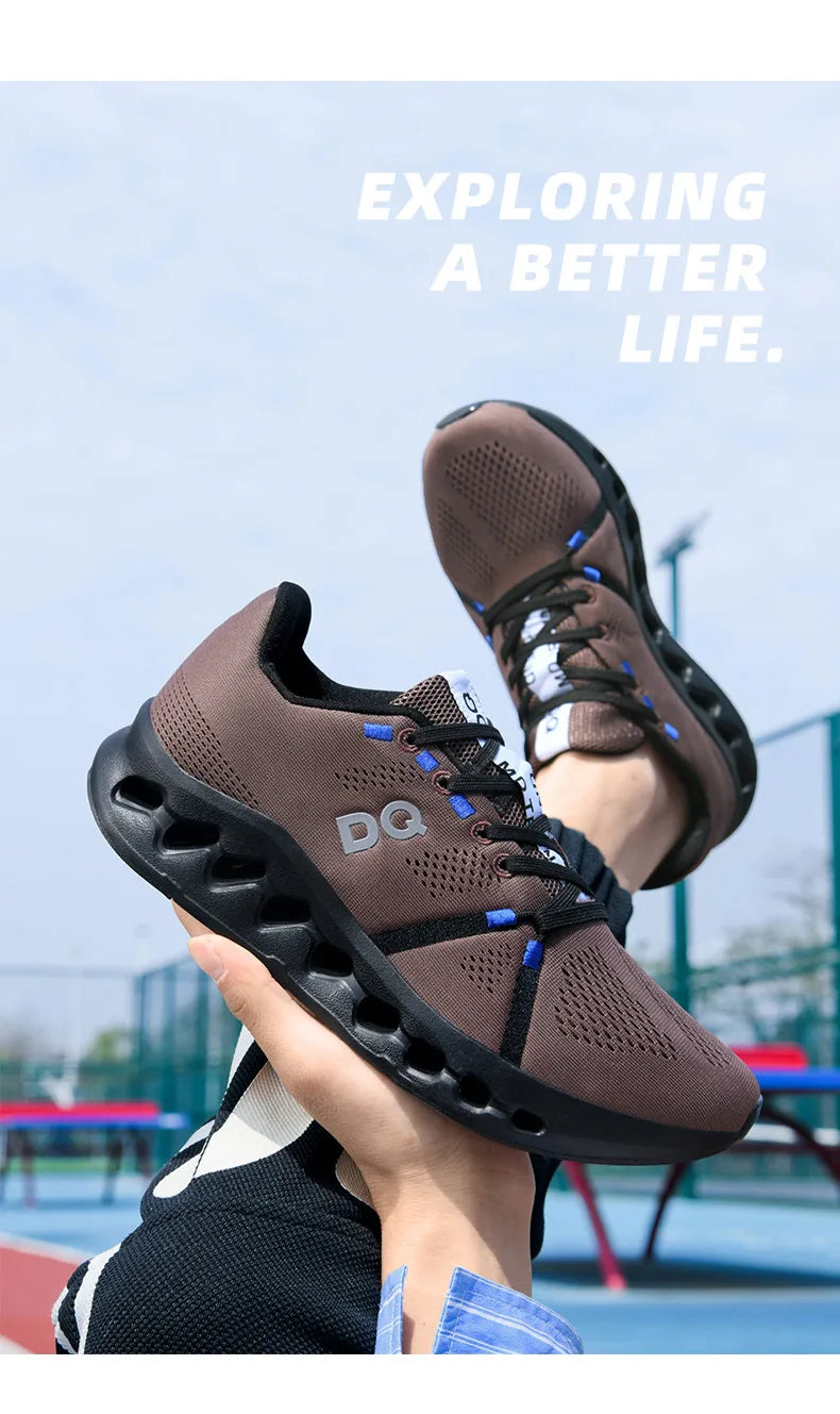 Men Casual Sports Running Shoes Marathon Air Cushion Breathable Lightweight Men Comfortable Athletic Nonskid Sneakers Outdoor