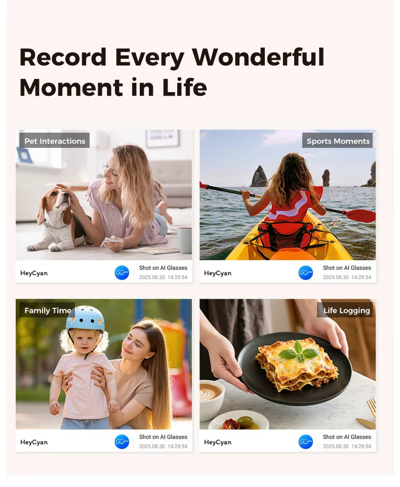Bluetooth Camera Smart Glasses 4K 1296P Photo Video Open-Ear Dual Speakers Touch Button Control OTA APP 4GB Memory sunglasses