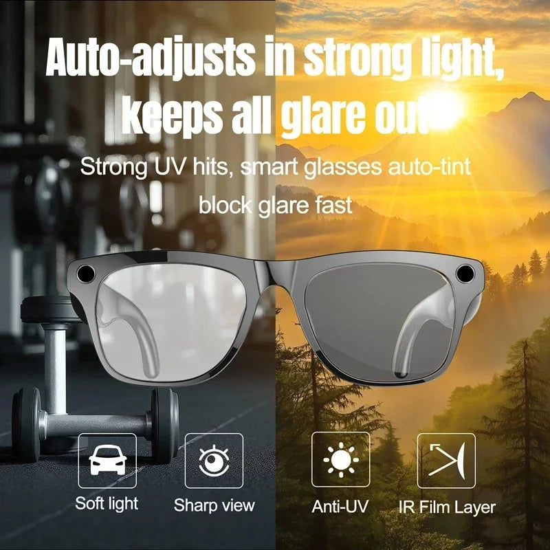 Lenovo AI Smart Glasses 800W Anti Shake HD Camera Video Recording Languages Translation Sunglasses BluetoothMusic Play Man Women
