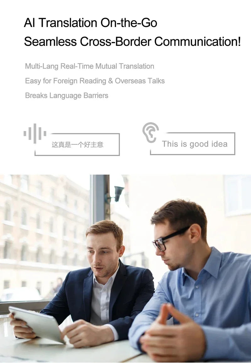 Lenovo AI Smart Glasses 800W Anti Shake HD Camera Video Recording Languages Translation Sunglasses BluetoothMusic Play Man Women