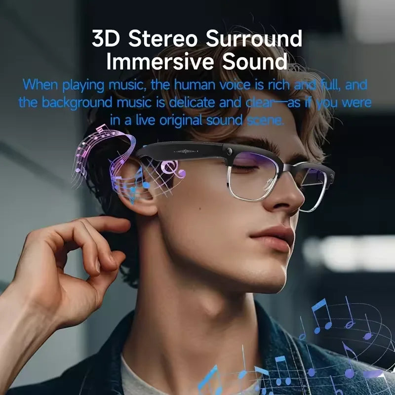New 800W Smart Glasses 4K HD Camera 4GB Memory BT Call Voice Assistant Translate Touch Control Music Player sunglasses Men Women