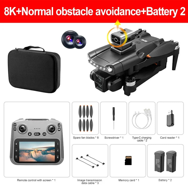 Original V198MAX GPS Return Drone 5G 8K HD Dual Camera Dron Remote With Screen Laser Obstacle Avoidance Drone RC Toys Gifts FPV