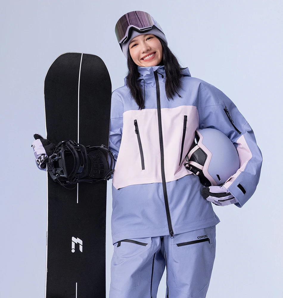 COPOZZ Ski Jacket Women Man Hooded Ski Wear Windproof Winter Overalls Hoodie Waterproof Outdoor Sports Clothing Snowboard