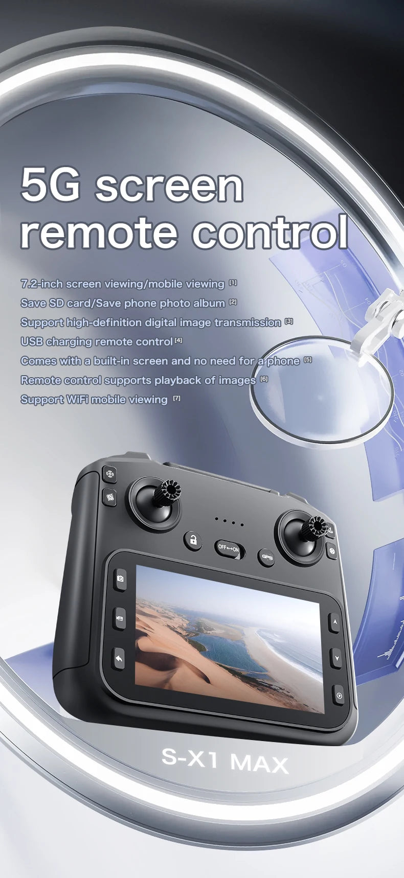 S-X1 New Drone with Screen 3-Axis Anti-shake Gimbal 4K Aerial Brushless Drones RC Quadcopter 5G GPS 8K HD Cameras EIS Mini Dron