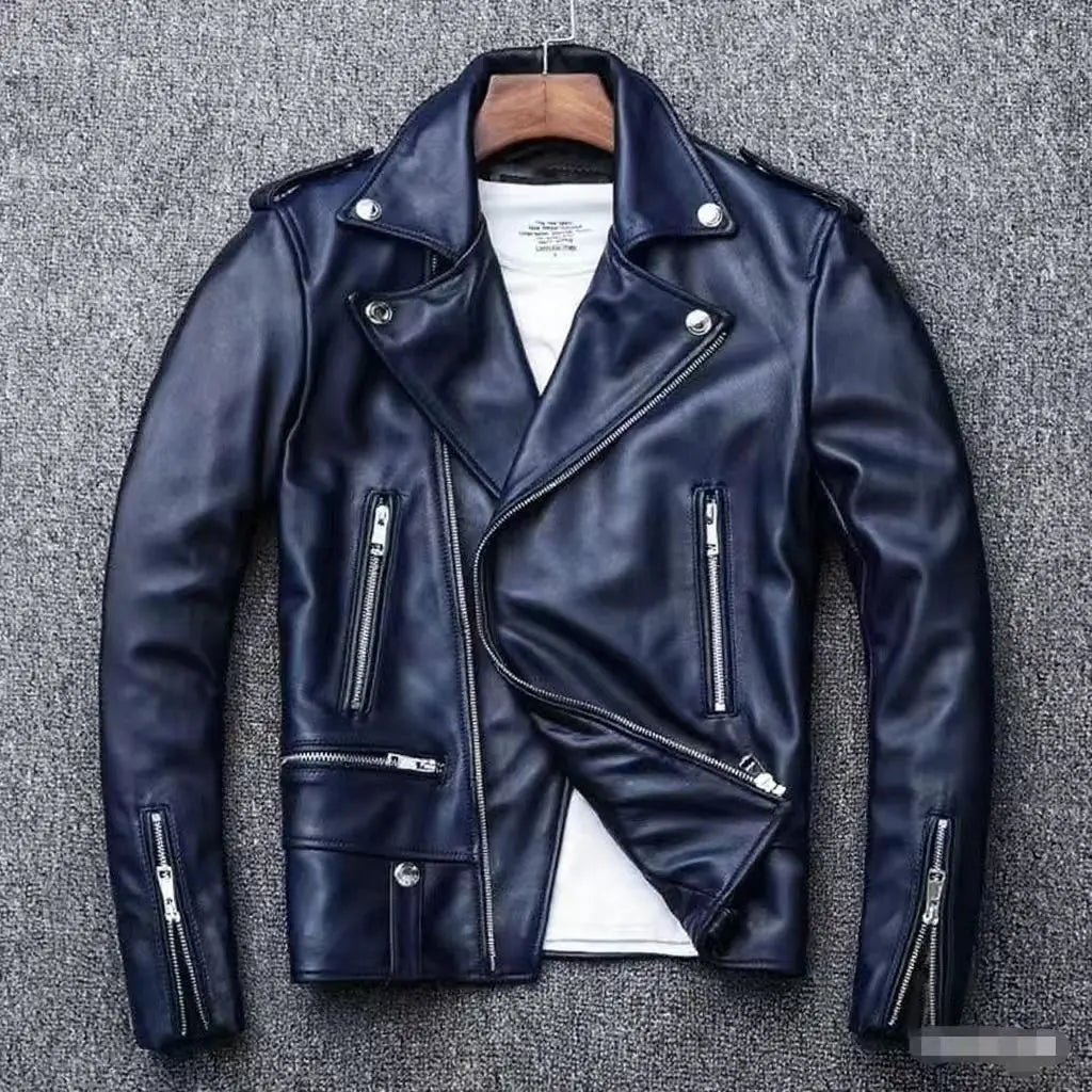 Men's PU Motorcycle Leather Jacket Thickened Autumn New Style Casual Versatile Slim Fit Large Size Men's Leather Jacket