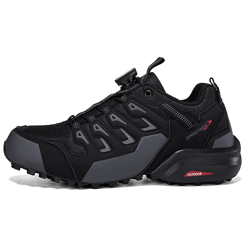HIKEUP Men's Hiking Shoes Suede Leather Outdoor Shoes Wear-resistant Men Trekking Walking Hunting Tactical Sneakers