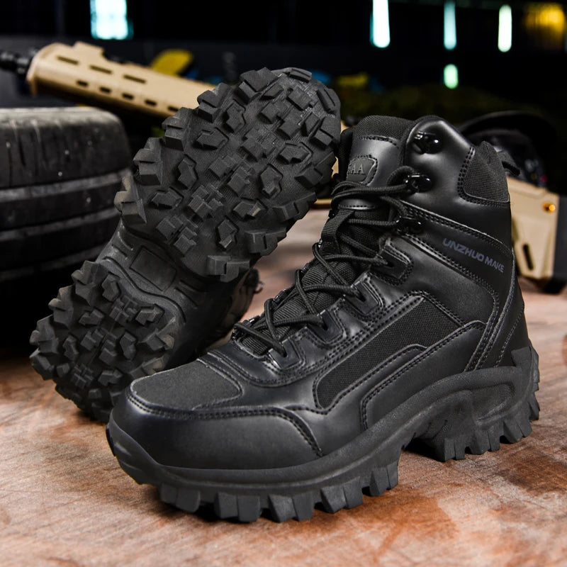 Outdoor boots, hiking shoes, hiking high top shoes, men's shoes, anti slip and wear-resistant off-road sports shoes, combat boot