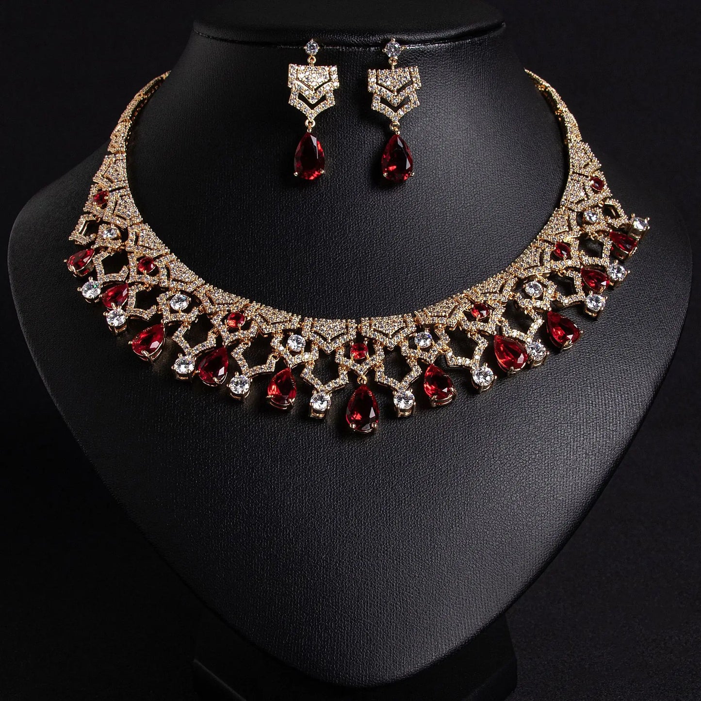 Exquisite Appeal Women High Jewelry Set 2 Piece Necklace Earrings Dress Accessories for Festive Wedding Prom Host Gift M-280