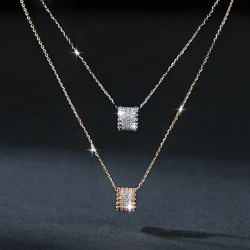 SG D VVS1 Moissanite Necklace 925 Sterling Silver Waist Pendant Necklace For Women Collarbone Chain Luxury Jewelry Gift