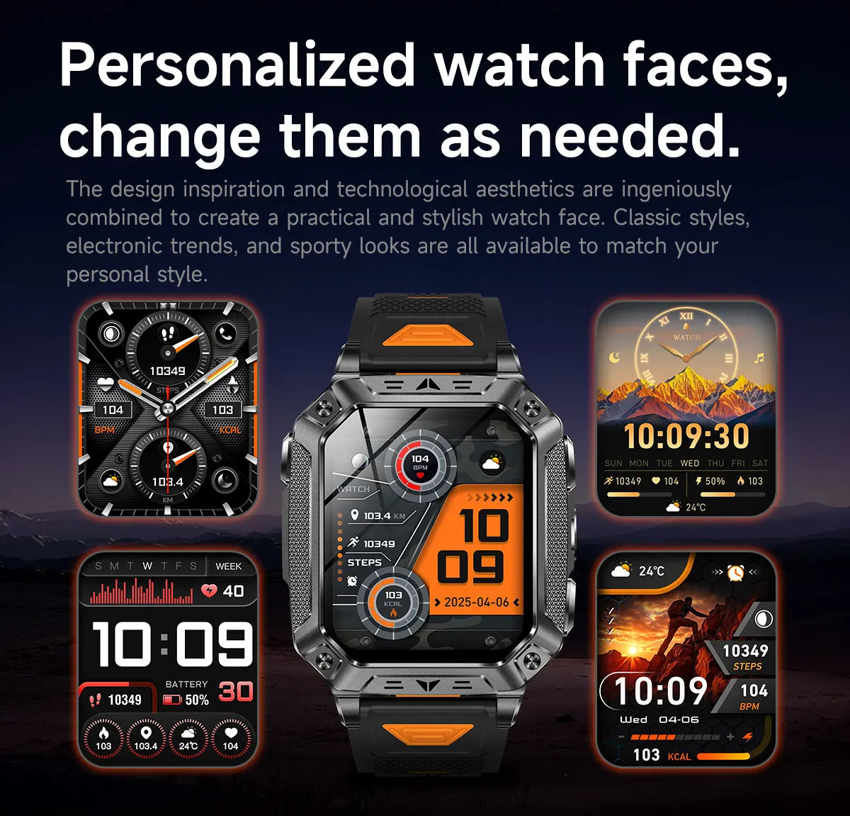2026 Outdoors Durable Men Sports Smart Watch 1400mAh Battery LED Flashlight IP69K Waterproof Bluetooth Call Military Smartwatchs