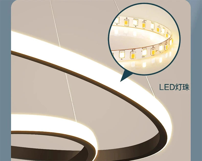 Nordic Simple Circles Pendant Lamp Chandelier LED 3 Rings lights for Dining Bar Living Room Chandelier Loft home decoration