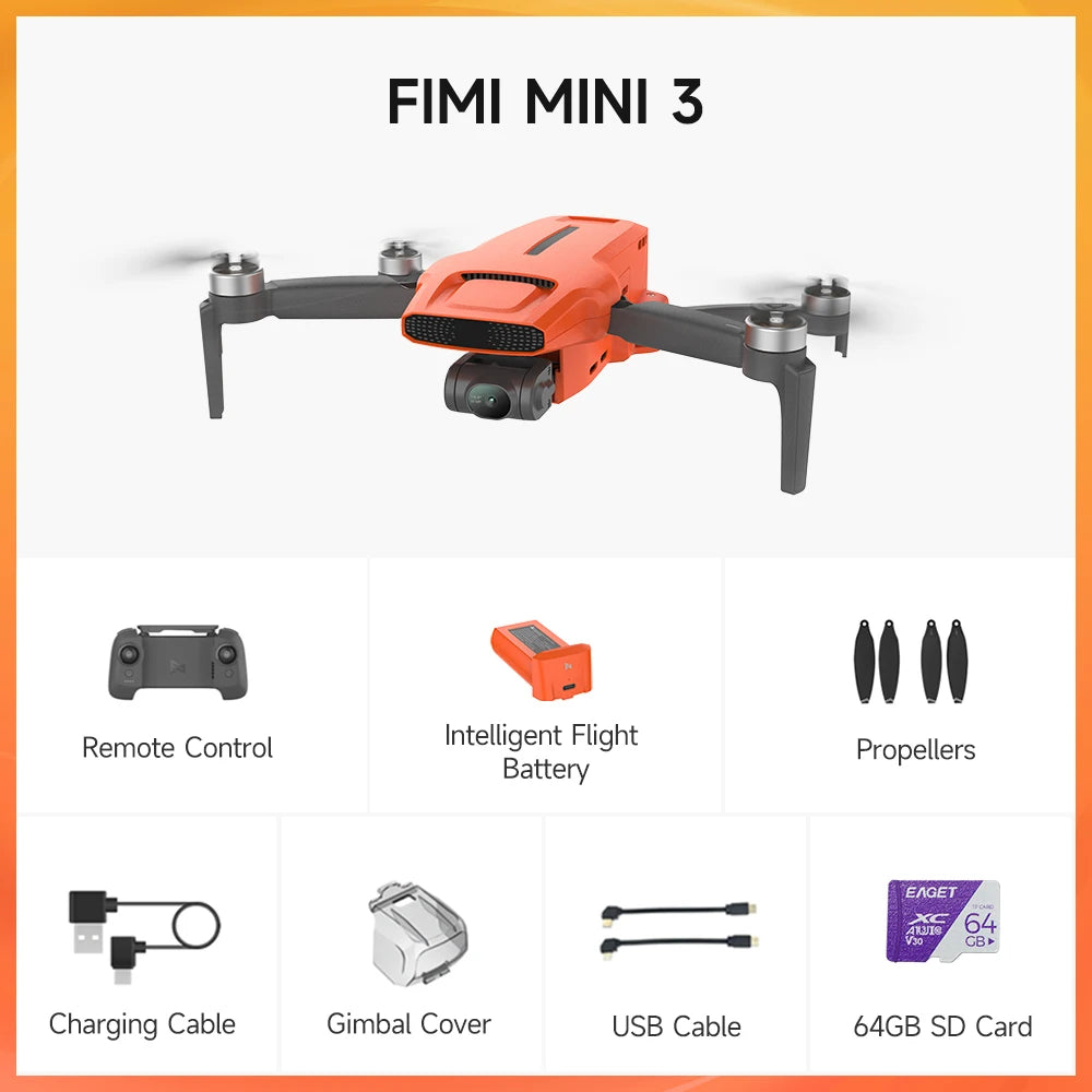 FIMI MINI 3 SE new drone 4K 30fps 9km range Hybrid 3-axis Gimbal 249g Ultralight design 12MP smart tracking mini pro gps drone
